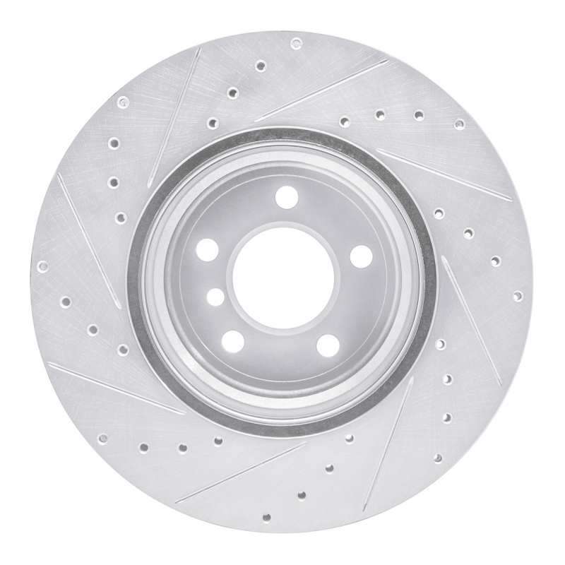 BMW X6 Brake Rotor (1) - Rear Right - R1 Concepts - Drilled & Slotted - Silver - `07-`19